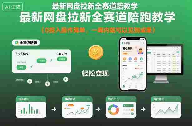 最新网盘拉新全赛道陪跑教学，0投入操作简单，一周内就可以见到成果-有道网创
