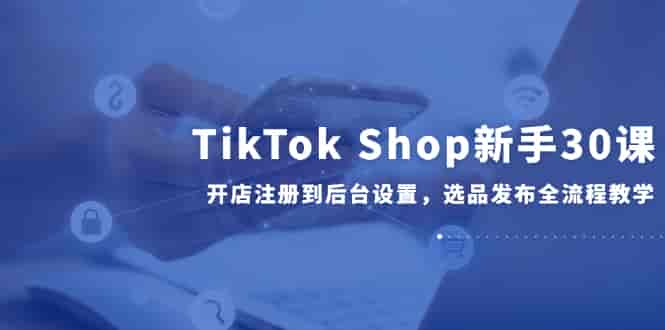 （14960期）TikTok Shop新手30课，开店注册到后台设置，选品发布全流程教学-有道网创