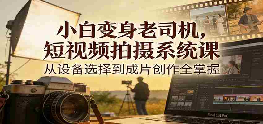 小白变身老司机，短视频拍摄系统课，从设备选择到成片创作全掌握-有道网创