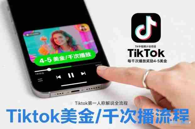 TK中视频计划项目，Tiktok第一人称解说流程，每干次播放奖励4-5美金-有道网创