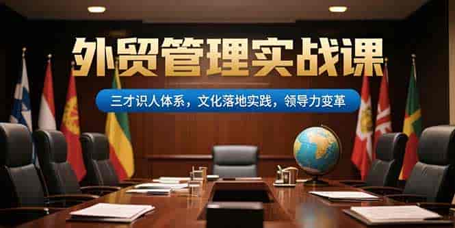 （15380期）外贸管理实战课，三才识人体系，文化落地实践，领导力变革-有道网创