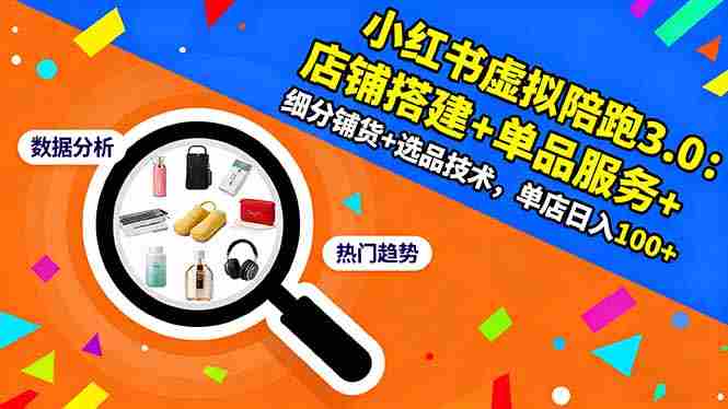（16451期）小红书虚拟陪跑3.0：店铺搭建+单品服务+细分铺货+选品技术，单店日入100+-有道网创