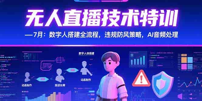 （15448期）无人直播技术特训-7月：数字人搭建全流程，违规防风策略，AI音频处理-有道网创