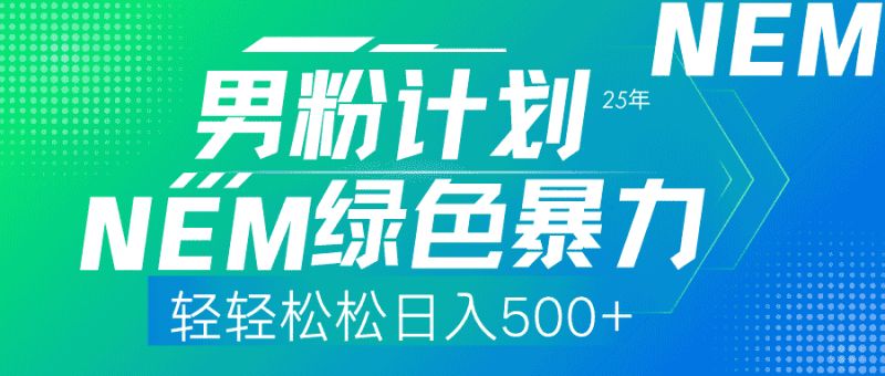 （14174期）25年新男粉计划绿色暴力项目轻轻松松日收500+-有道网创