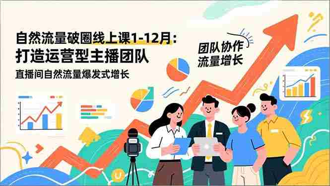 （16925期）自然流量破圈线上课1-12月更新：打造运营型主播团队 直播间自然流量爆发式增长-有道网创