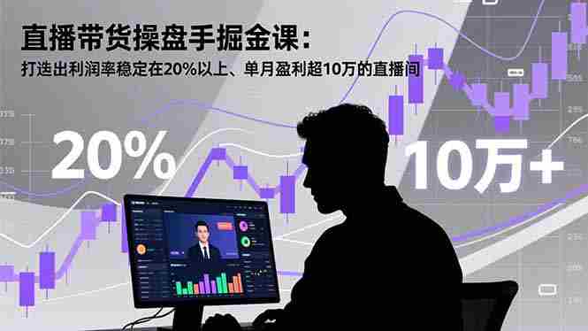 （16727期）直播带货操盘手掘金课：打造出利润率稳定在20%以上、单月盈利超10万的直播间-有道网创