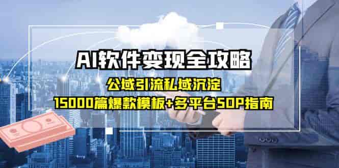 （15046期）AI软件变现全攻略：公域引流私域沉淀，15000篇爆款模板+多平台SOP指南-有道网创