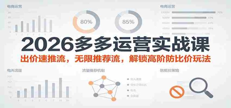 2026多多运营实战课：出价速推流，无限推荐流，解锁高阶防比价玩法（更新）-有道网创
