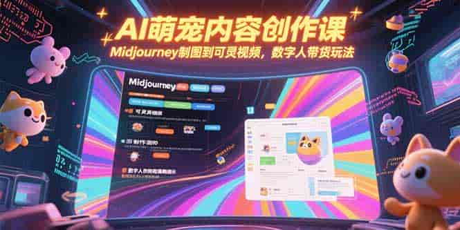 (15311期)AI萌宠内容创作课,Midjourney制图到可灵视频,数字人带货玩法-有道网创