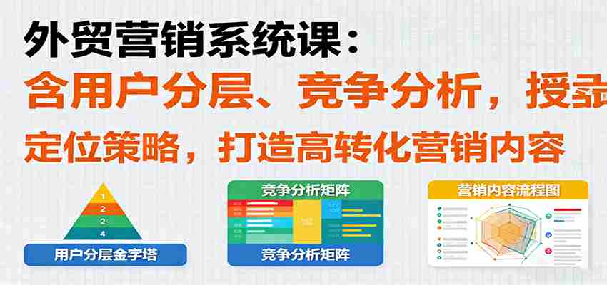 外贸营销系统课：含用户分层、竞争分析，授卖品、定位策略，打造高转化营销内容-有道网创