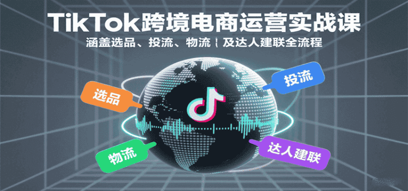 TikTok跨境电商运营实战课：涵盖选品、投流、物流及达人建联全流程-有道网创
