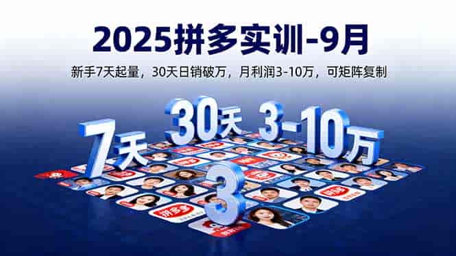 （16008期）2025拼多多实训-9月：新手7天起量,30天日销破万,月利润3-10万,可矩阵复制-有道网创