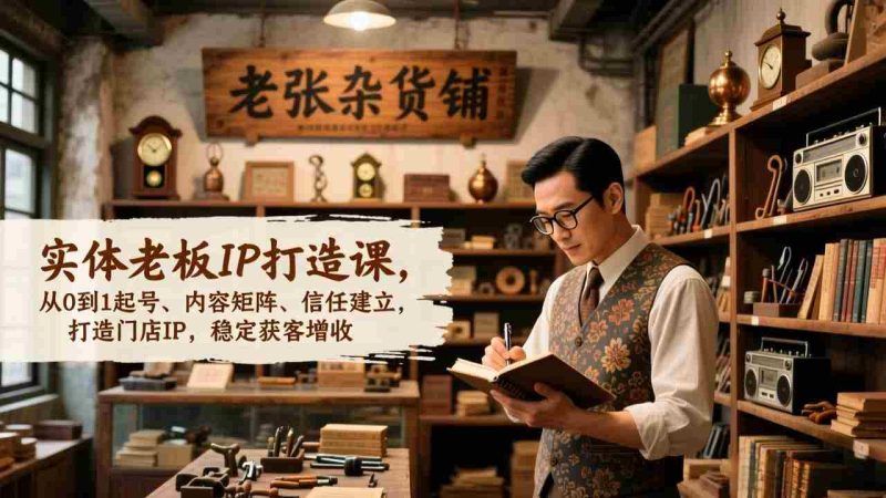 (17064期)实体老板IP打造课,从0到1起号、内容矩阵、信任建立,打造门店IP,稳定获客增收-有道网创