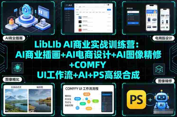 LibLIb AI商业实战训练营：AI商业插画+AI电商设计+AI图像精修+COMFY UI工作流+AI+PS高级合成-有道网创