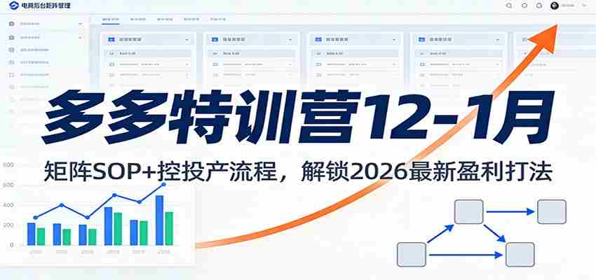 多多特训营12-1月：矩阵SOP+ 控投产流程，解锁2026最新盈利打法-有道网创