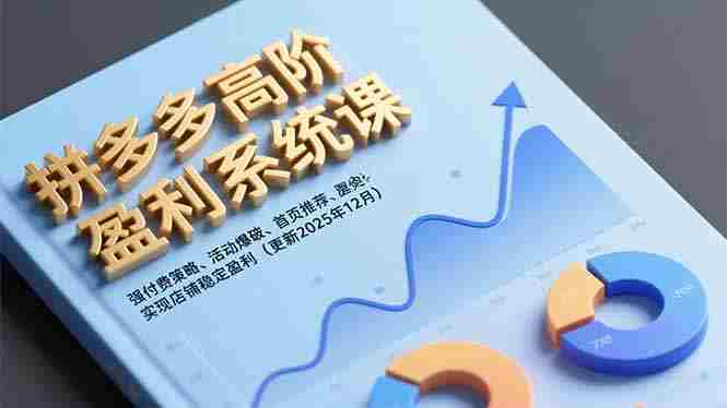 (16843期)拼多多高阶盈利系统课,强付费策略、活动爆破、首页推荐,实现店铺稳定盈利(更新12月)-有道网创