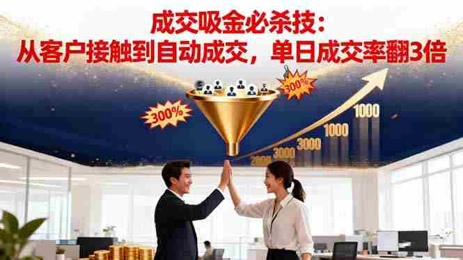 （16432期）吸金成交营销必杀技：从客户接触到自动成交，单日成交率翻3倍-有道网创