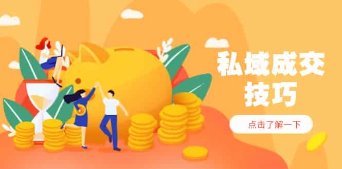 （14601期）私域成交技巧，帮你从入门到精通，破解四大痛点，快速变现，轻松收钱-有道网创