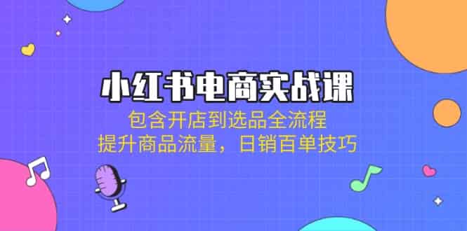 （14165期）小红书电商实战课：包含开店到选品全流程，提升商品流量，日销百单技巧-有道网创