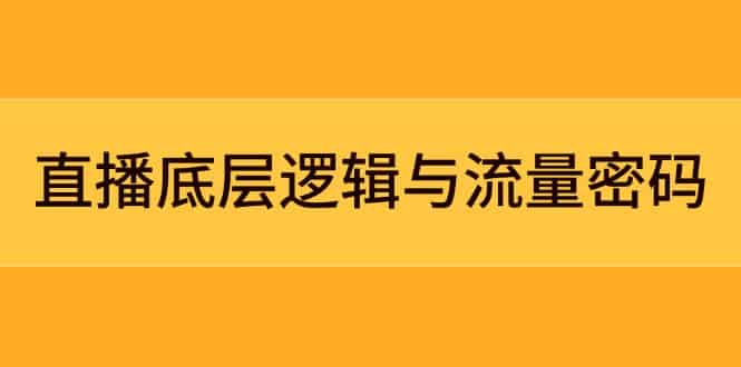 （14695期）直播底层逻辑与流量密码：定位模型+案例拆解，急速流承接与数据优化全攻略-有道网创