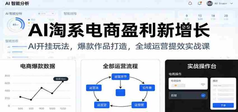 AI淘系电商盈利新增长，AI开挂玩法，爆款作品打造，全域运营提效实战课-有道网创