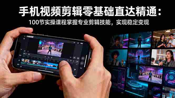 （16466期）手机视频剪辑零基础直达精通：100节实操课程掌握专业剪辑技能，实现稳…-有道网创