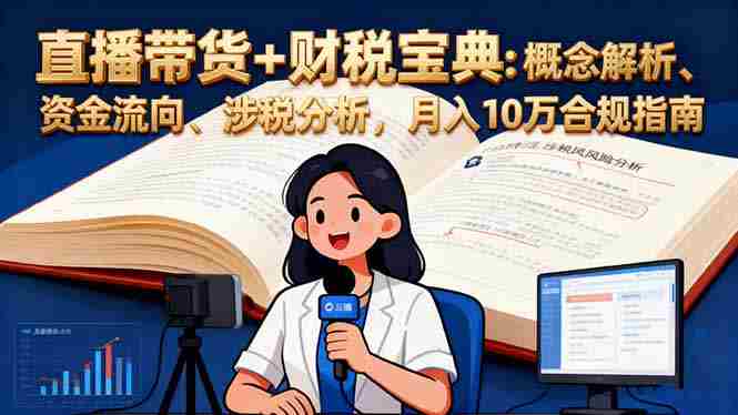 （16444期）直播带货+财税宝典：概念解析、资金流向、涉税分析，月入10万合规指南-有道网创