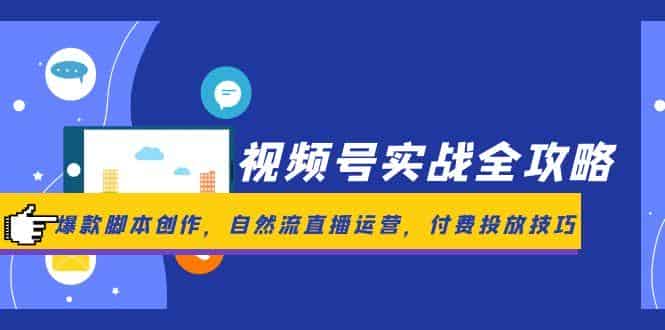 （14925期）视频号实战全攻略，爆款脚本创作，自然流直播运营，付费投放技巧-有道网创