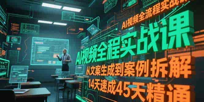 (15172期)AI视频全流程实战课,从文案生成到案例拆解,14天速成45天精通-有道网创
