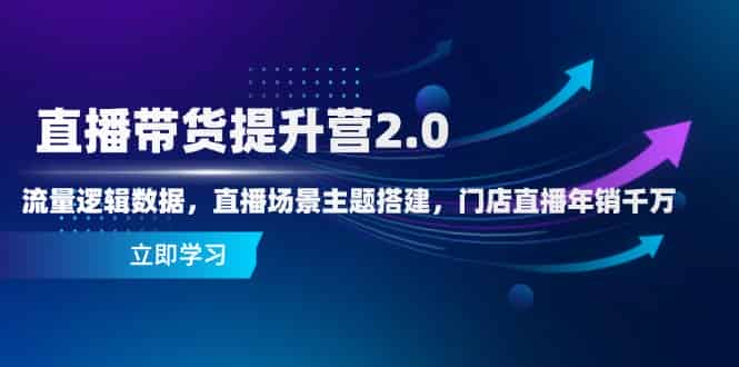 （14694期）直播带货提升营2.0：流量逻辑数据，直播场景主题搭建，门店直播年销千万-有道网创