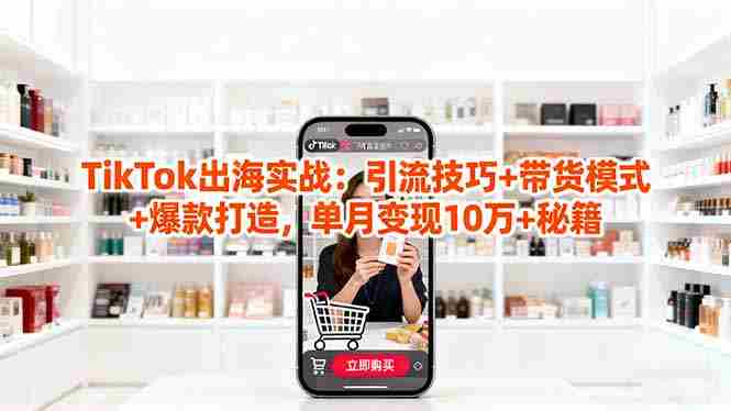 (16358期)「TikTok出海实战」引流技巧+带货模式+爆款打造,单月变现10万+秘籍-有道网创