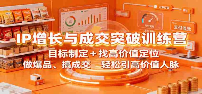 IP增长与成交突破训练营：目标制定+找高价值定位，做爆品、搞成交，轻松引高价值人脉-有道网创