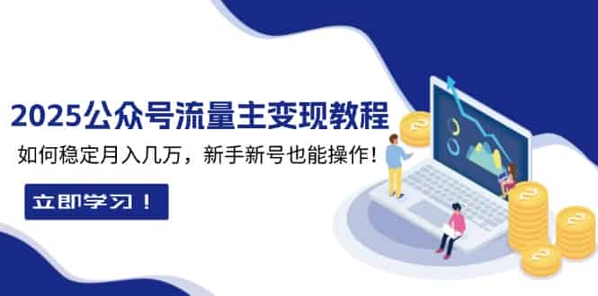 （13853期）2025众公号流量主变现教程：如何稳定月入几万，新手新号也能操作-有道网创