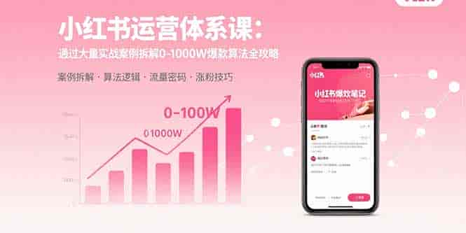 （15792期）小红书运营体系课：通过大量实战案例拆解0-1000W爆款算法全攻略-有道网创