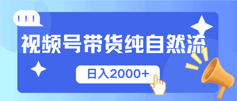 （13998期）视频号带货，纯自然流，起号简单，爆率高轻松日入2000+-有道网创