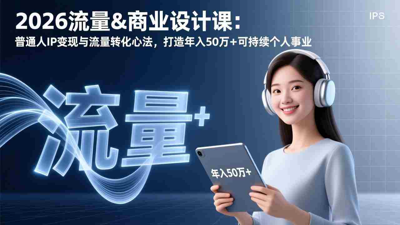 （17246期）2026流量&商业设计课：普通人IP变现与流量转化心法，打造年入50万+可持续个人事业-有道网创