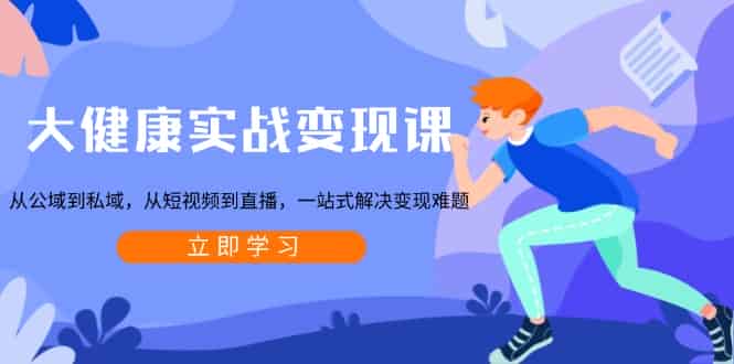 （13733期）大健康实战变现课：从公域到私域，从短视频到直播，一站式解决变现难题-有道网创