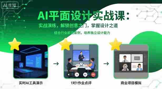 AI平面设计实战课，实战演练，解锁创意之门，掌握设计之道-有道网创