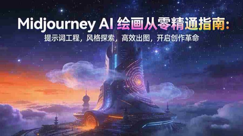 （17118期）Midjourney AI绘画从零精通指南：提示词工程，风格探索，高效出图，开启创作革命-有道网创