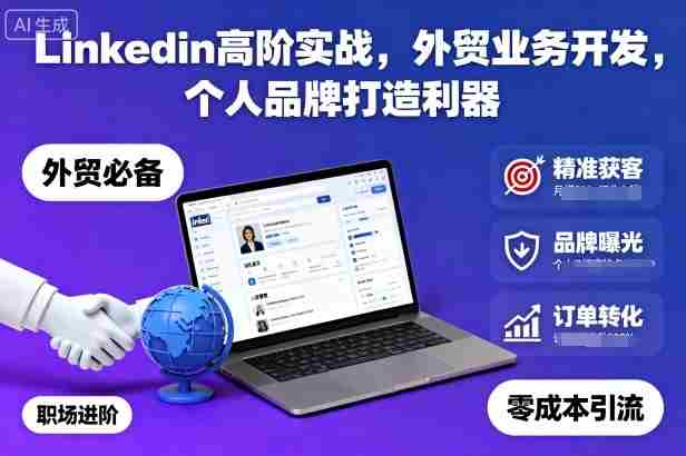 Linkedin高阶实战，外贸业务开发，个人品牌打造利器-有道网创