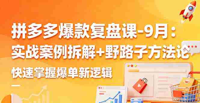 （16176期）拼多多爆款复盘课-9月：实战案例拆解+野路子方法论，快速掌握爆单新逻辑-有道网创