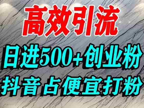 怎么打创业粉？抖音利用占便宜心理引流创业粉，单人日引500+精准流量-有道网创