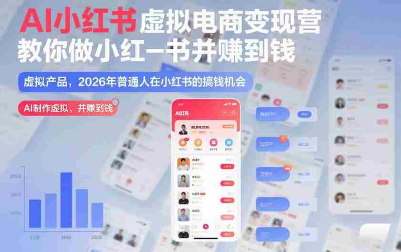 AI小红书虚拟电商变现营，教你做小红书并賺到钱，虚拟产品，2026年普通人在小红书的搞钱机会（更新中）-有道网创