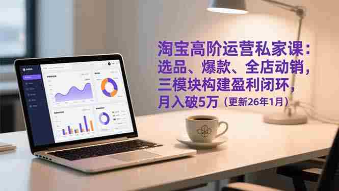 (17080期)淘宝高阶运营私家课:选品、爆款、全店动销,三模块构建盈利闭环,月入破5万(更新26年1月)-有道网创