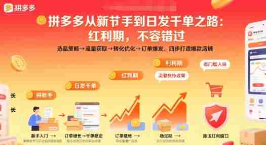 拼多多从新手到日发千单之路,拼多多红利期,不容错过【音频】-有道网创