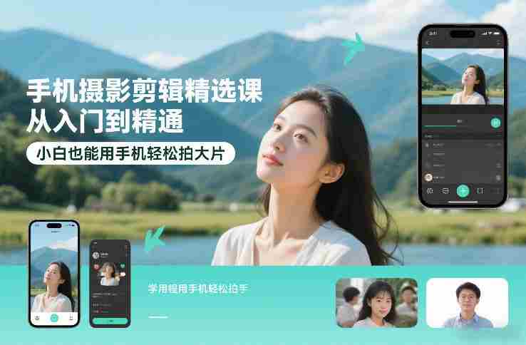 手机摄影剪辑精选课，从入门到精通，小白也能用手机轻松拍大片-有道网创