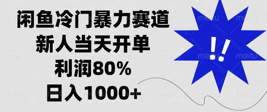 （13660期）闲鱼冷门暴力赛道，新人当天开单，利润80%，日入1000+-有道网创