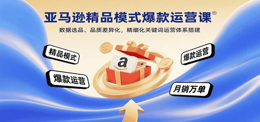 亚马逊精品模式爆款运营课：数据选品、品质差异化，精细化关键词运营体系搭建-有道网创