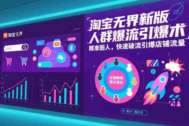 淘宝无界新版人群爆流引爆术，精准圈人，快速破流引爆店铺流量-有道网创