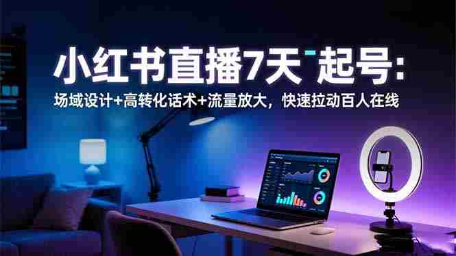 （16537期）小红书直播7天起号：场域设计+高转化话术+流量放大，快速拉动百人在线-有道网创